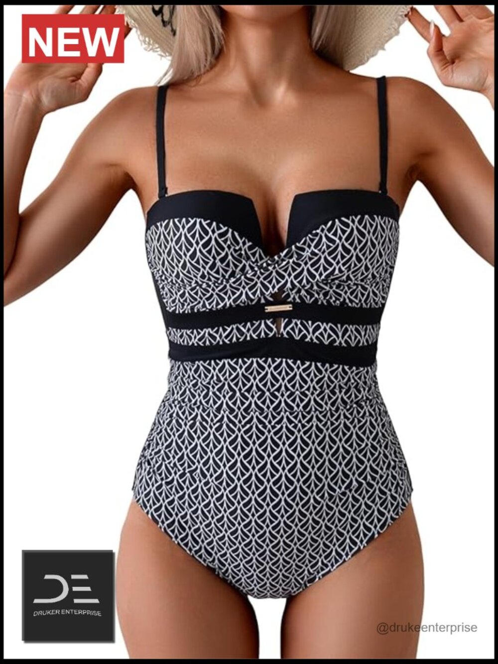 Women's Push Up Wrap Front One Piece Swimsuit Tummy Control Bandeau Bathing